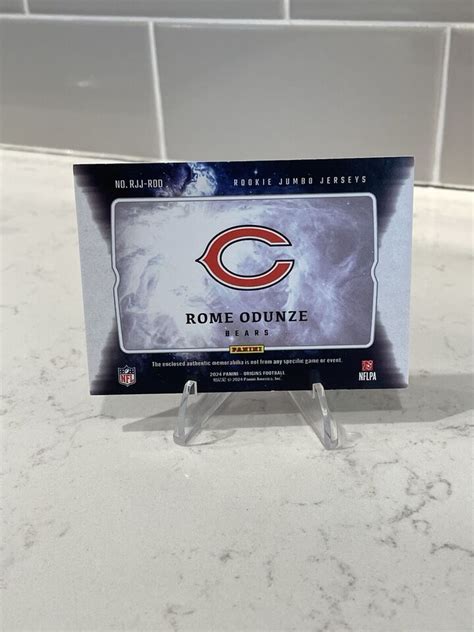 Panini Origins Rome Odunze Rc Turquoise Jumbo Jersey Bears