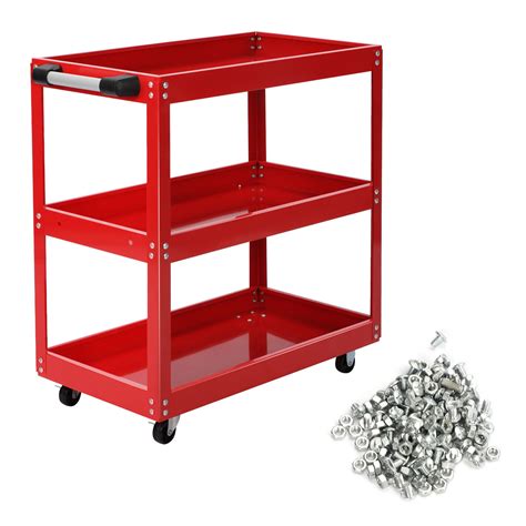 Tool Storage Heavy Duty Garage Trolley Workshop Diy Tier Wheel Cart