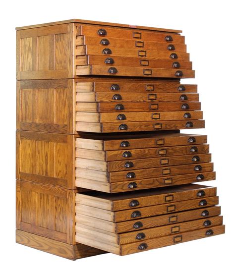 Wood Flat File Cabinet For Sale - Filing Cabinets