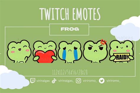 5 Cute Green Kawaii Frog Twitch And Discord Emotes For Streaming And