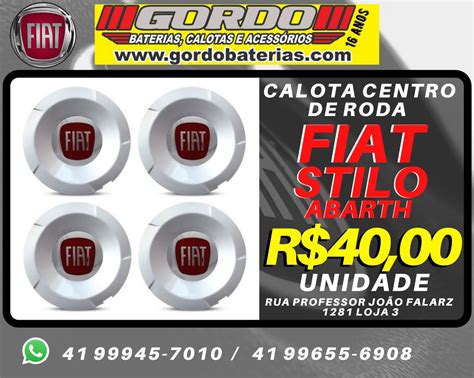 CALOTA CENTRO DE RODA FIAT STILO MODELO ABARTH Gordo Baterias E Calotas