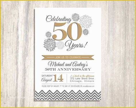 Free Printable 50th Wedding Anniversary Invitation Templates Of Best 25