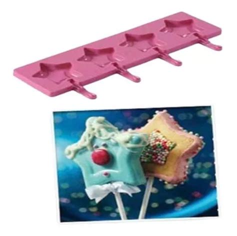 Molde Silicone Pirulito Cavidades Estrela Doce Silikomart