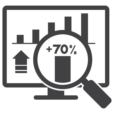 Screen Display And Data Chart Magnifying Glass Solid Icon 18245864 PNG