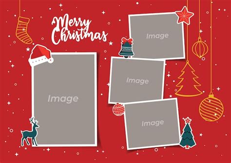 Premium Vector | Photo Collage Christmas Template