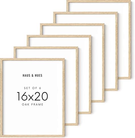 Haus And Hues 16 X20 Beige Oak Wood Picture Frame Set Of 6 16x20