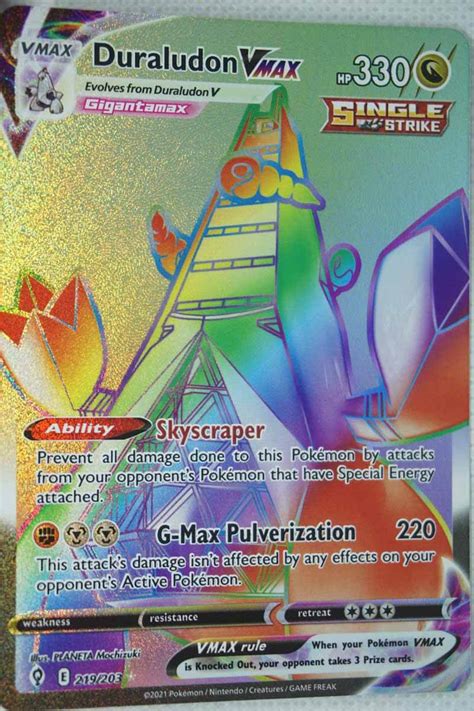 Duraludon VMAX 219 203 Hyper Rare Evolving Skies Enkeltkort