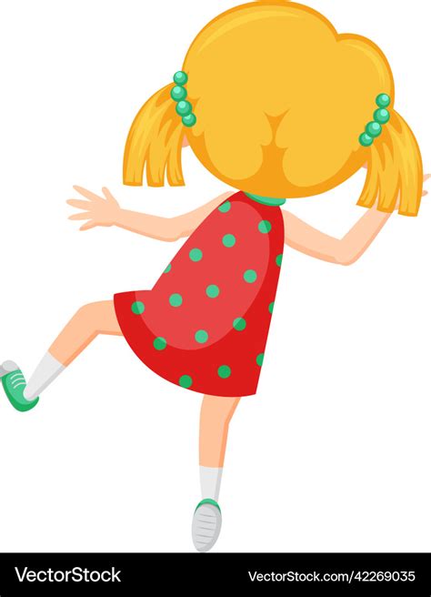 Back Of A Little Girl Cartoon Character Royalty Free Vector