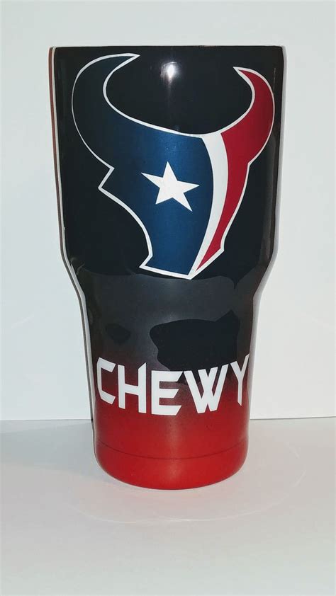 Houston Texans Red And Blue Stainless Steel Insulated Tumbler Custom