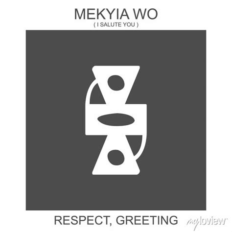 Vector Icon With African Adinkra Symbol Mekyia Wo Symbol Of Wall Mural