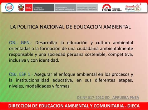 Ppt Direccion De Educacion Comunitaria Y Ambiental Powerpoint