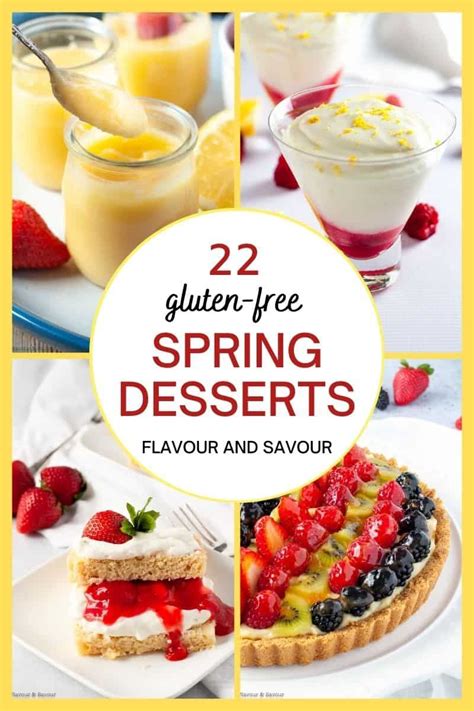 Four Different Desserts With The Words 22 Gluent Free Spring Desserts