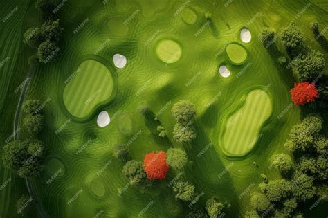 Premium Photo Aerial View Of A Green Golf Course An Overhead View Of