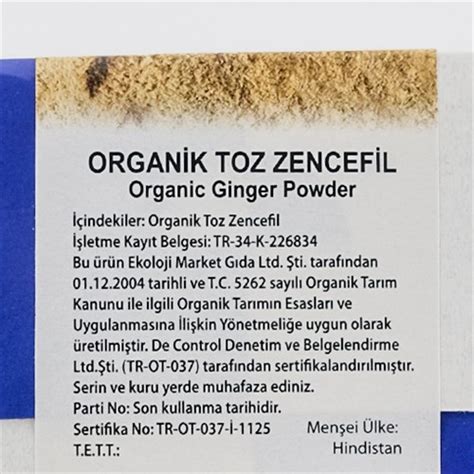 Organik Zencefil Gr Ekoloji Market