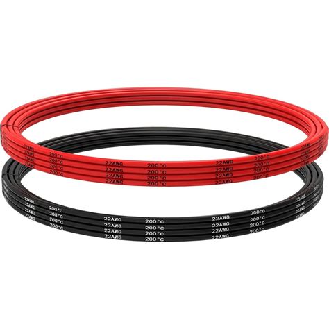 Other Câble Silicone 22 AWG Fil Electrique Flexible 5 Mètres Noir