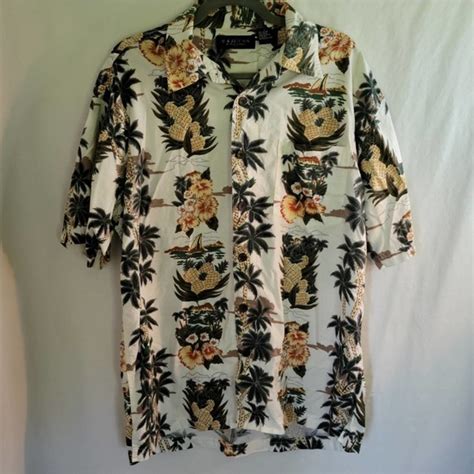 Cactus Shirts Cactus Black Label Mens Hawaiian Print Shirt L Poshmark