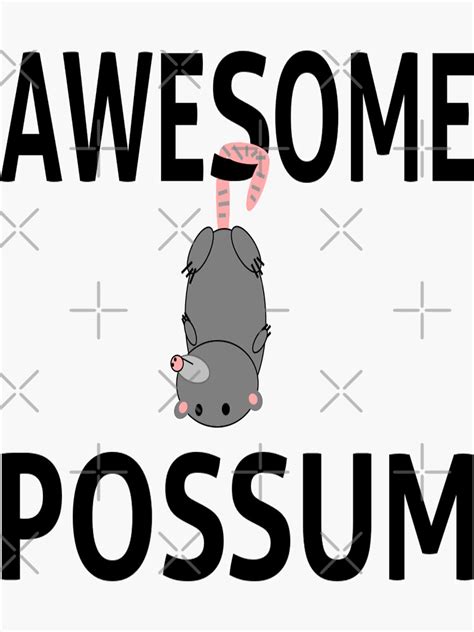 Awesome Possum Sticker By Coolfuntees Redbubble