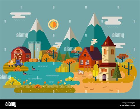 Country Village Cartoon Stock Photos And Country Village Cartoon Stock