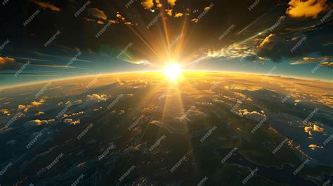 Premium Photo Stunning Sunrise Above The Earth Showcasing Natural