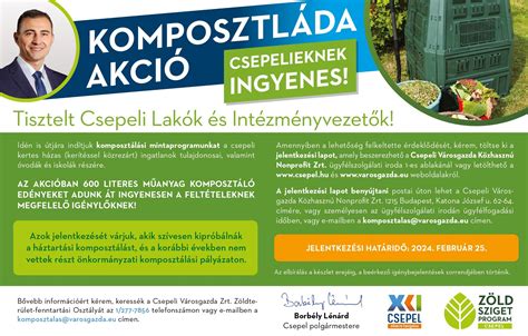 Újra elindul a komposztálási mintaprogram Csepel info