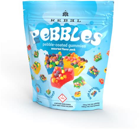 Rebel Rebel Pebbles Candy Coated Gummies 100mg