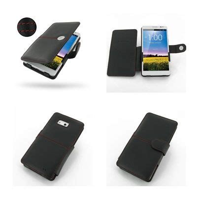 Pdair Leather Case For Huawei Ascend Mate Book Type Black Red