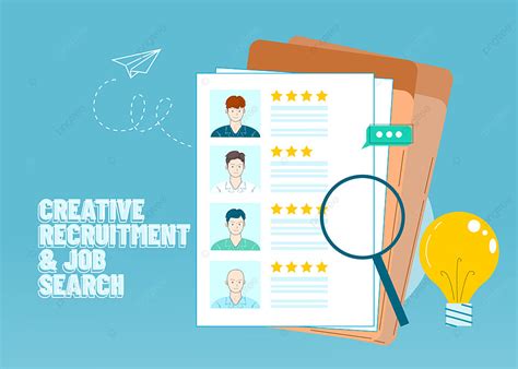 Creative Recruitment And Job Search Background Illustration Of A Seeker