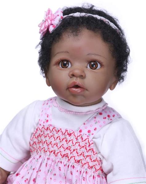 Dolls Biracial Black African American Girl Reborn Baby Dolls Silicone