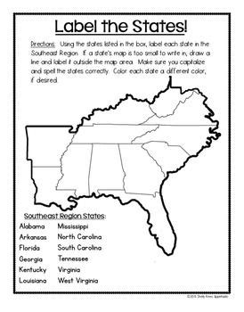 5 Regions Of The United States Southeast Region US Regions States