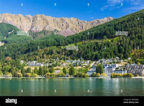 Queenstown South Island New Zealand View Of Hotels And Businesses On