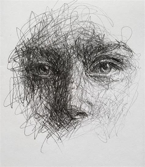 Ink Portrait Sketch Scribble Drawings Scribble Art Art Inspiration