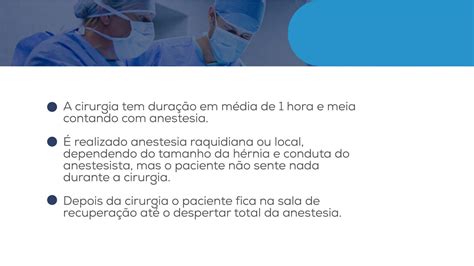 Dúvidas sobre Hernioplastia umbilical Cirurgia de correção de hérnia