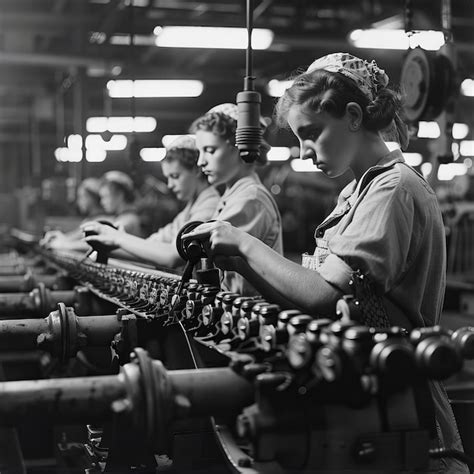 Vintage Industrial Machine Operation Premium Ai Generated Image