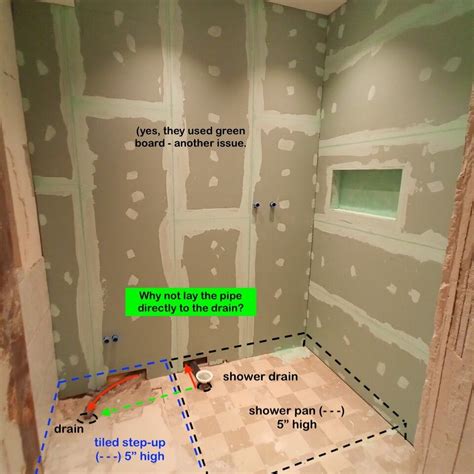 Pipe drain placement for shower | DIY Home Improvement Forum