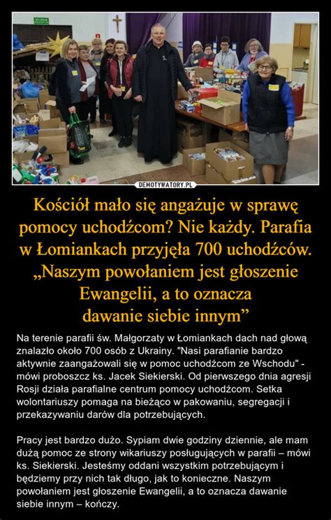 Kościół mało się angażuje w sprawę pomocy uchodźcom Nie każdy Parafia