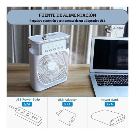 Ripley VENTILADOR Y HUMIFICADOR PORTÁTIL CON LUZ LED