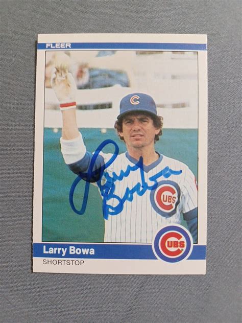 Larry Bowa Fleer Autographed Signed Card Chicago Cubs