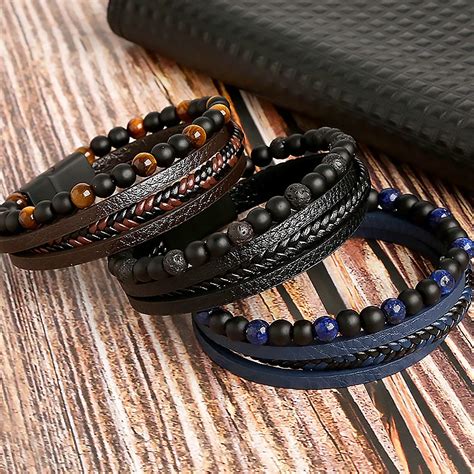 Pulseira De Couro De Alta Qualidade Masculina Moda Cl Ssica Olho De