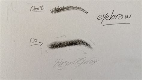 How To Draw A Realistic Eyebrow With Pencil Youtube