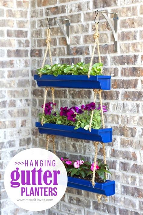 Diy Hanging Rain Gutter Planters Make It Love It