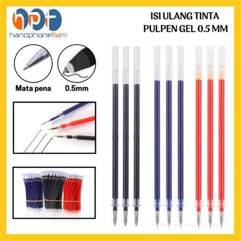 Jual Refill Gel Pen Isi Ulang Tinta Pulpen 0 5mm Bolpen Standart Bullet