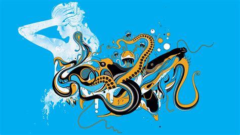 Minimalism Artwork Octopus Hd Wallpaper Rare Gallery