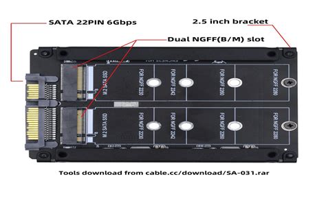 NFHK Dual NGFF B M Key M 2 SSD Card JOBD Raid0 Span Bridge To 2 5 SATA