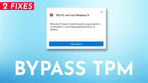 Windows Bypass Tpm Secure Boot Install Windows Without Tpm