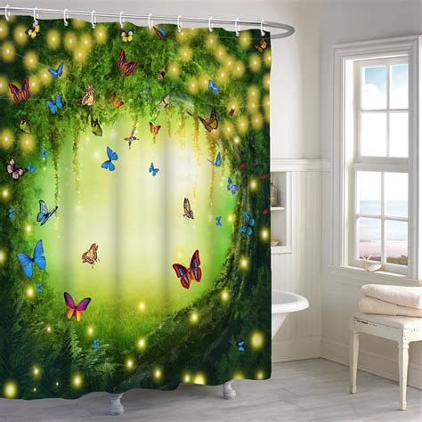 Amazon Renaiss X Inches Enchanted Forest Shower Curtain Magic