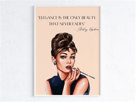 Audrey Hepburn Elegance Is The Only Beauty That Never Fades Quote Wall