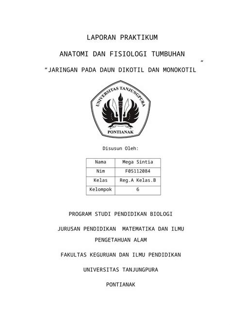 DOCX Laporan Jaringan Daun Pada Dikotil Dan Monokotil DOKUMEN TIPS