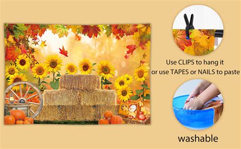 Amazon Funnytree 7X5FT Soft Fabric Fall Backdrop Autumn Sunflower