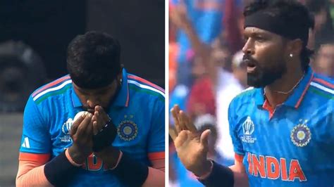 Ind Vs Pak Cwc Hardik Pandya Kisses The Ball Before Taking Imam