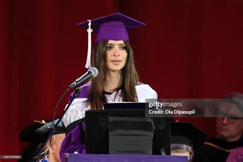 Emily Ratajkowski Speaks Onstage As She Delivers The Winter News